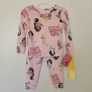 Disney Princess PJ Pajamas 2 Piece Super Soft Size 2T NWT