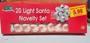Santa Claus Blow Mold Christmas Decorations Vintage Mini String Lights Set of 20