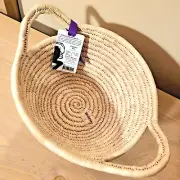 Ten By Three Handmade Artisan Blessing Basket with Handles NWT and Follow WEAVER