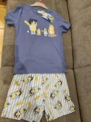 New Genuine Size 8 Bluey Short Sleeve & Shorts Pyjama PJ Set Kids