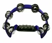 MANO PERCUSSION Half Moon Tambourine Blue ABS Rim 16 Pairs Of Jingles
