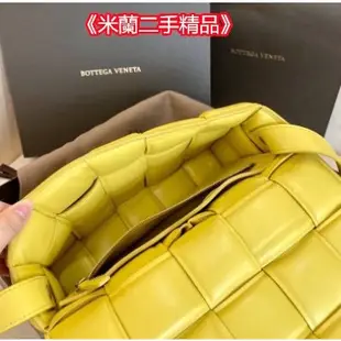 Bottega Veneta/寶緹嘉 編織羊皮 枕頭包 Cassette郵差包 豆腐包 斜挎包 果凍黃色 591970