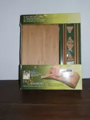 NEW IN BOX Solid Bamboo Sushi Board Set Serving Board Chopsticks Holders for 2