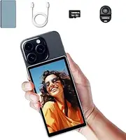 CP5 5" Phone Vlog Selfie Monitor Screen w/Magnetic Silicone Case, 500nit 1080P Alloy Shell Touch Screen Selfie Monitor with Bluetooth Remote Control for vlog, Live Streaming,etc.
