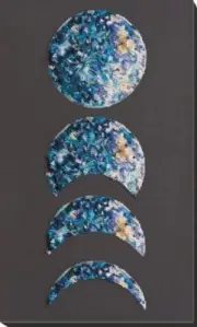 Bead embroidery kit Moon phases needlework kit Art canvas beadwork pattern