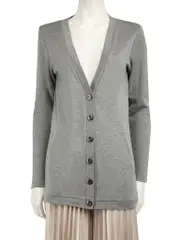 Weekend Max Mara Grey Silk Long Cardigan