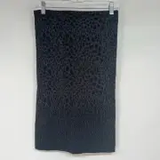 NWT Wolford Animal Print Bodycon Skirt Women's Size M Black Silver Pull On