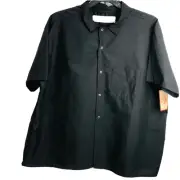 Chef Designs Shirt Size 3X Short sleeve Black Snap Front With Front Pocket