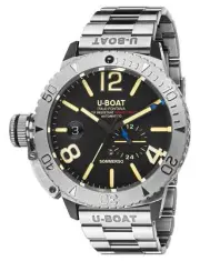 U-Boat Sommerso Automatic Steel Black Dial Date Divers Mens Watch 9007/A/MT