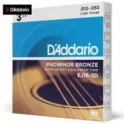 3-SETS D'Addario EJ16 Phosphor Bronze Acoustic Guitar Strings Light 12-53