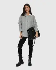 [Belle & Bloom] Perfect Me Oversized Crew Sweater - Grey