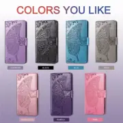 For Samsung S21 S20 S10 Note20 9 8 Leather Wallet Butterfly Flip Cover Card Case