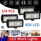 Big Sale 7inch LED Light Bar Spot Flood Combo Work Driving Lights OffRoad 4WD AU