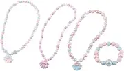 [LRXIYODE] 1Set Beaded Jewelry Set Necklaces Bracelet Pearl Shell Pendants Creative Jewelry for Parties Everyday Wear