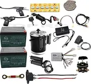 [YC Yier] 24V 500W Brushed DC Motor Complete Kit with Speed Controller Battery Pack Charger Throttle for DIY Parts Electric Bicycle Go Kart E Bike Scooter Dirt Bike Razor E300 ATV Quad Buggy