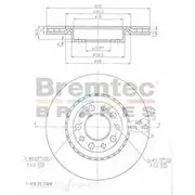 Bremtec Euro-Line GeoZinc Coated Brake Rotor - BDR19940EL