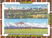 METAL SIGN - Indiana Postcard - Steel Mills, Gary, Indiana