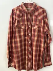 Rafter C Western Pearl snap shirt Size XL snapdown front 2 pockets Long sleeve