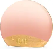 HOUSBAY White Noise Machine Sunrise Alarm Clock, Wake-up Light, Dimmable Night Light, 26 Natural Sounds, Gentle Wake Up and Sound Machine for Sleeping, Adults, Kids, Baby Wooden