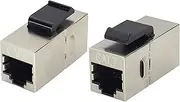 AAOTOKK CAT7 Keystone Jack Ethernet Coupler Cat7 RJ45 Female to Female Keystone High-Speed Ethernet Coupler Connectivity for Standard Wall Plates & Patch Panels - UTP Inline RJ45 Coupler(2Pack/CAT7)