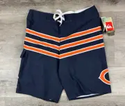 Chicago Bears X Quicksilver Swim Trunks Mens 33 NFL Board Shorts Beach Pool New