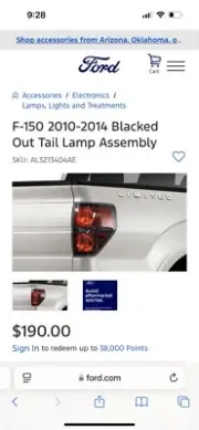 2010-2014 ford f150 black tail light FACTORY