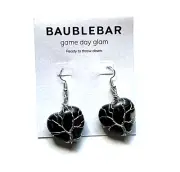 UNIQUE SILVER TONE ZEBRA JASPER TREE OF LIFE HEART DANGLE STUD EARRINGS