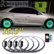 4X Car 15.5'' RGB LED Wheel Ring Rim Lights Kit APP Bluetooth for Chevy Malibu