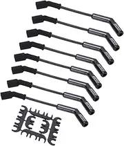 9070CK Stainless Steel Plug 8 Cylinder Spark Plug Wire Set Plug and Play 8mm Dia Spark Plug Wire Compatible with car