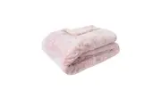 Archie Soft Pink Faux Fur Throw Rug 130 x 160cm