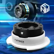 NRG Aluminum Steering Wheel Quick Release Gen 2.5 Black Body With White Ring