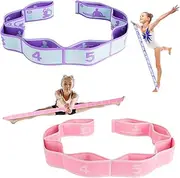 2 Pack Elastic Band for Strength Training, Fitness, 8 Strength Levels, Elastic Sports Exercise Belt for Pilates, Yoga, Stretch Exercises, Fascia, Strength Training, Ballet, Dance