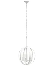 Lalia Home 3-Light 18in Adjustable Industrial Globe Hanging Metal And Clear Glass Ceiling Pendant NoSize White