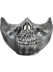 Half Face Silver Skeleton Halloween Costume Mask