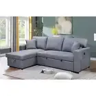Foret 3 Seater Sofa Bed Modular Corner USB Pullout Lounge Storage Chaise Fabric