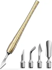 FERYES 4-in-1 Cuticle Pusher Tool-Curved/Smooth/Chisel/Horseshoe Heads + Thread-Lock Handle for Secure Salon Manicures
