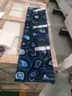 30"x12" Blue Agate Console Bar Table Top, Kitchen Bar Table Top, Agate Table Top