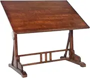 Wood Adjustable Drafting Table, Vintage Rustic with Tilting Tabletop, Adjustable Tabletop Angle,Studio Painting Table, for Writing Reading Graphic Design(100 * 60 * 80cm)