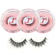 3 Pairs False Eyelashes Self Adhesive Waterproof Reusable No Glue Needed-5