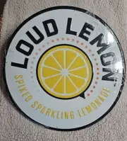 Loud Lemon Spiked Sparkling Lemonade Tin Tacker Metal Beer Sign 15" Man Cave Bar