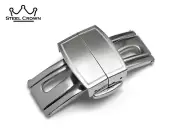 For PATEK PHILIPPE Clasp Buckle AQUANAUT Watch Leather Rubber Strap Silver 18mm