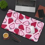 Strawberry Custom Desk Mat Mouse Pad Large 12" by 22"