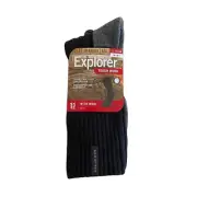 10 x Explorer Tough Work Socks Wool Cotton Blend Durable Outdoor Crew