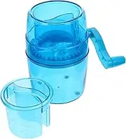 Hand Crank Ice Chopper Compact Kitchen Ice Shaver for DIY Drinks Blue Easy to Use