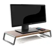Simple Monitor Stand Riser Desk Organizer Stand with USB Interface-Dark Wood Grain