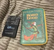 Disney Loungefly Robin Hood Classic Books Zip Around Wallet NWT
