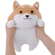 Catzon Shiba Inu Dog Plush Pillow Cute Round Eyes Corgi Akita Stuffed Animals Doll Toy Gifts -Brown
