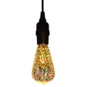 Colorful 3D Glass Pyrotechnic Led Bulb Transparent Light Bulbs
