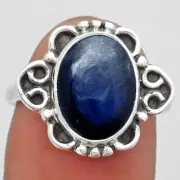 Blue Fire Labradorite - Madagascar 925 Sterling Silver Ring s.8.5 Jewelry R-1131