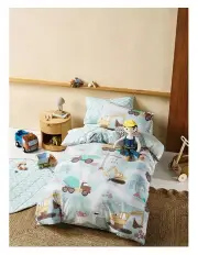 [Linen House Kids] The Big Build Quilt Cover Set in Teal